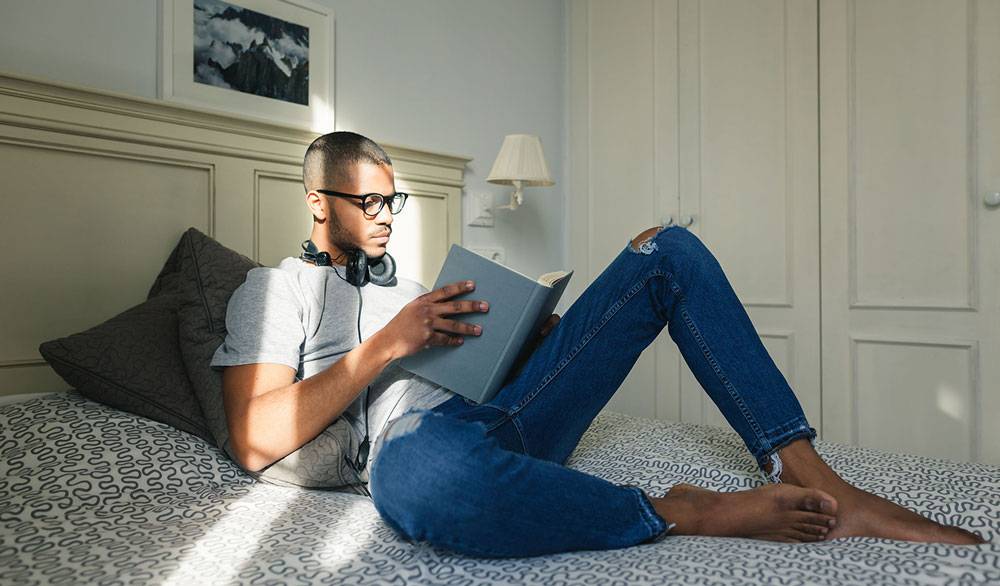 Man reading a book